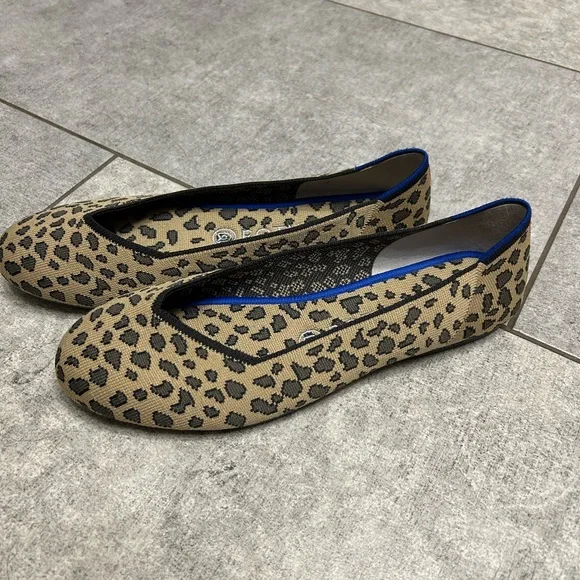 Rothy's Tan and Black Leopard Flats 8.5 - Picture 2 of 6